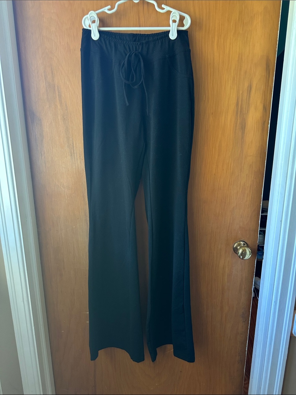 Black Flare Yoga Pants - Elastic Waistband